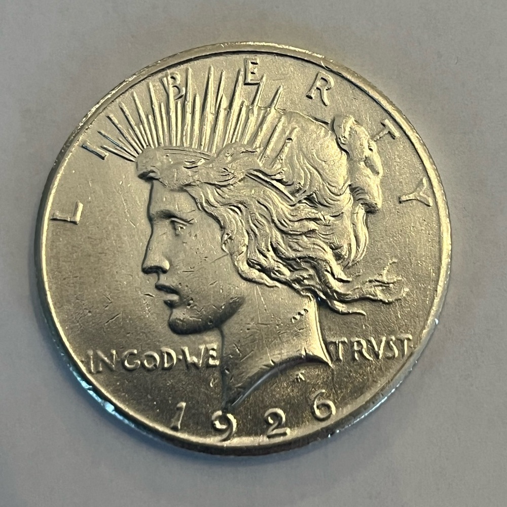 1926-S BU/AU Silver Peace Dollar - Picture 3 of 6
